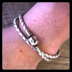 Pandora Braided Double Leather Charm Bracelet